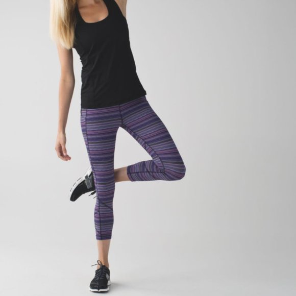Lululemon Pace Rival Crop Space Dye Twist Violet Sz 8 - Picture 9 of 15